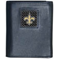 New Orleans Saints Gridiron Leather Tri-fold Wallet Packaged in Gift Box